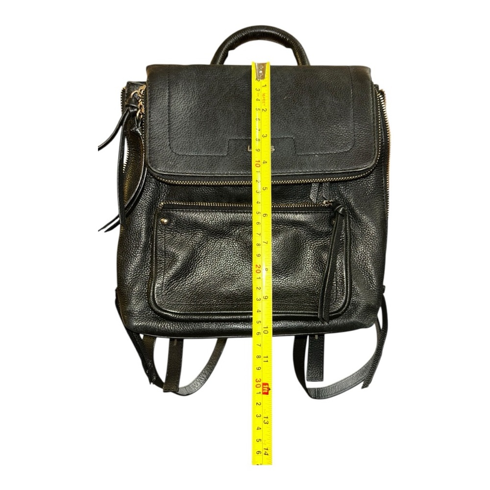 Lodis Black Modern Leather Backpack - Picture 11 of 15